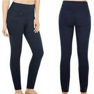 Spanx Dark Indigo Navy Alexia High Waist Side Zip Slimming Jegging Skinny Jeans